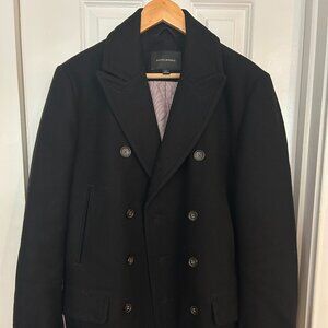 Banana Republic Double Breasted Black Peacoat MT